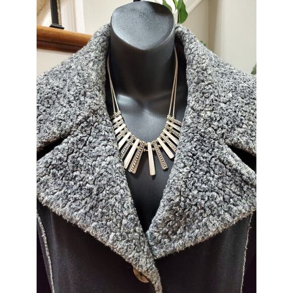 Vintage Madeline Women's Black Wool Long Sleeve Buttons Front Long Coat XL - Picture 2 of 11